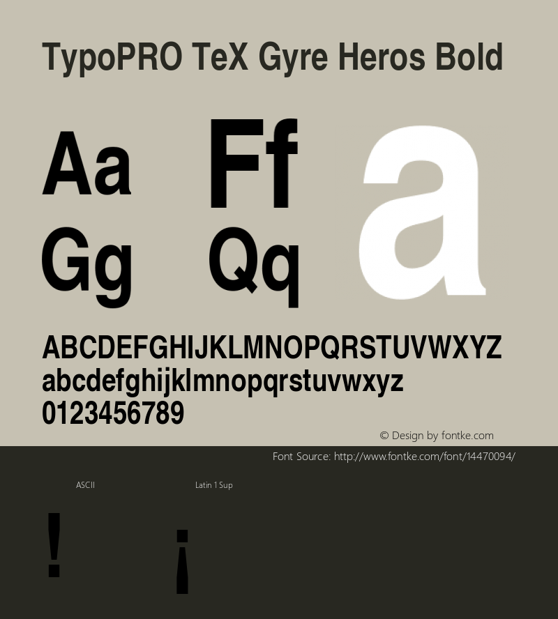 TypoPRO TeX Gyre Heros Bold Version 2.004;PS 2.004;hotconv 1.0.49;makeotf.lib2.0.14853 Font Sample