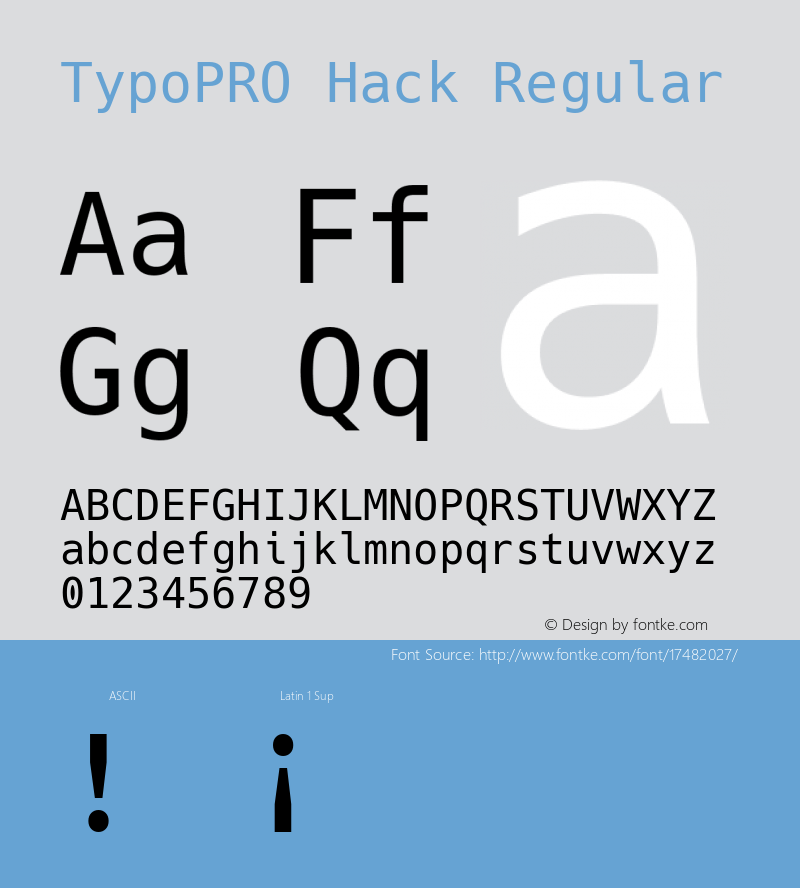 TypoPRO Hack Regular Version 2.020 Font Sample