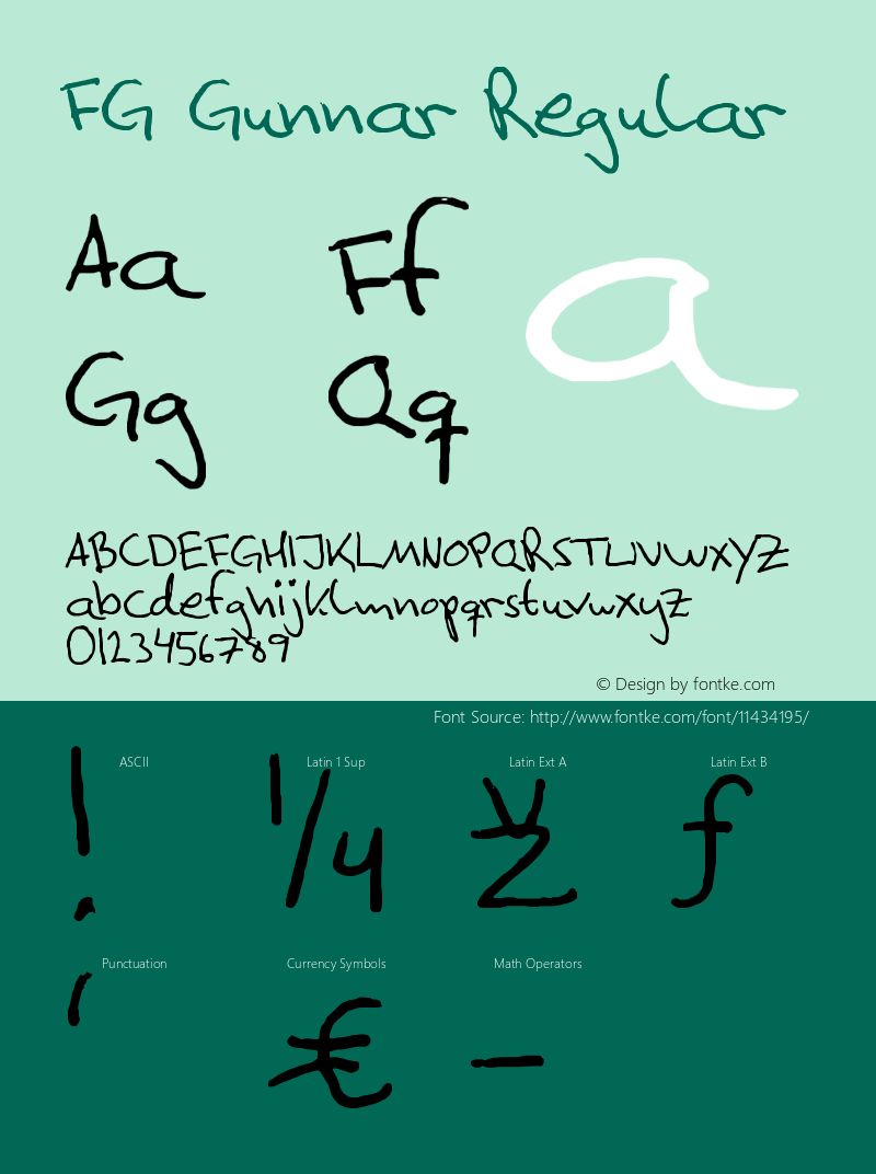 FG Gunnar Regular Version 001.000 Font Sample