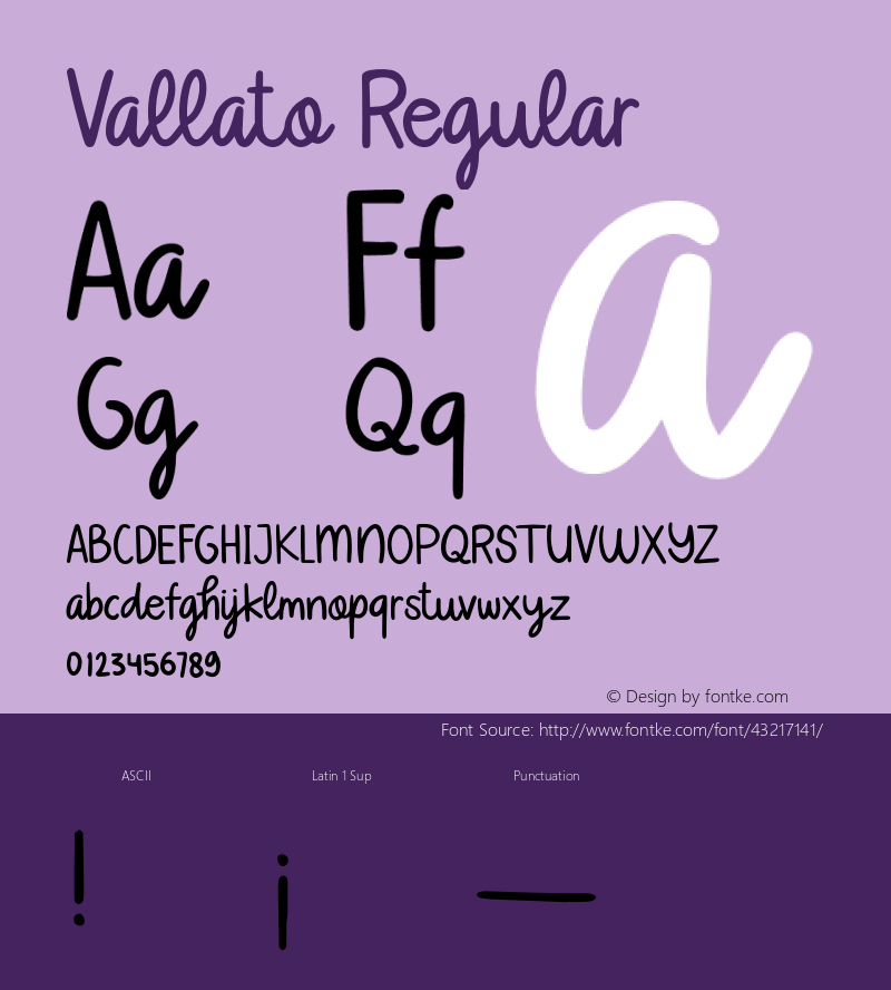 Vallato-Regular Version 1.000;PS 001.000;hotconv 1.0.88;makeotf.lib2.5.64775 Font Sample