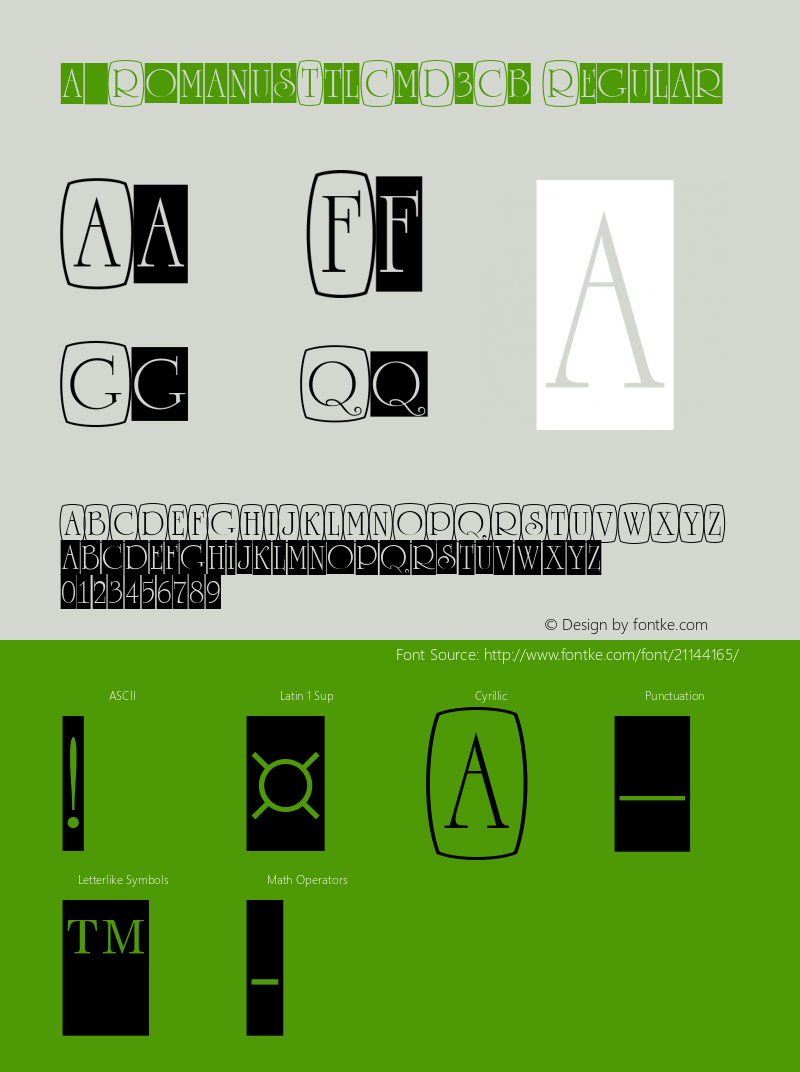 a_RomanusTtlCmD3Cb 01.03 Font Sample