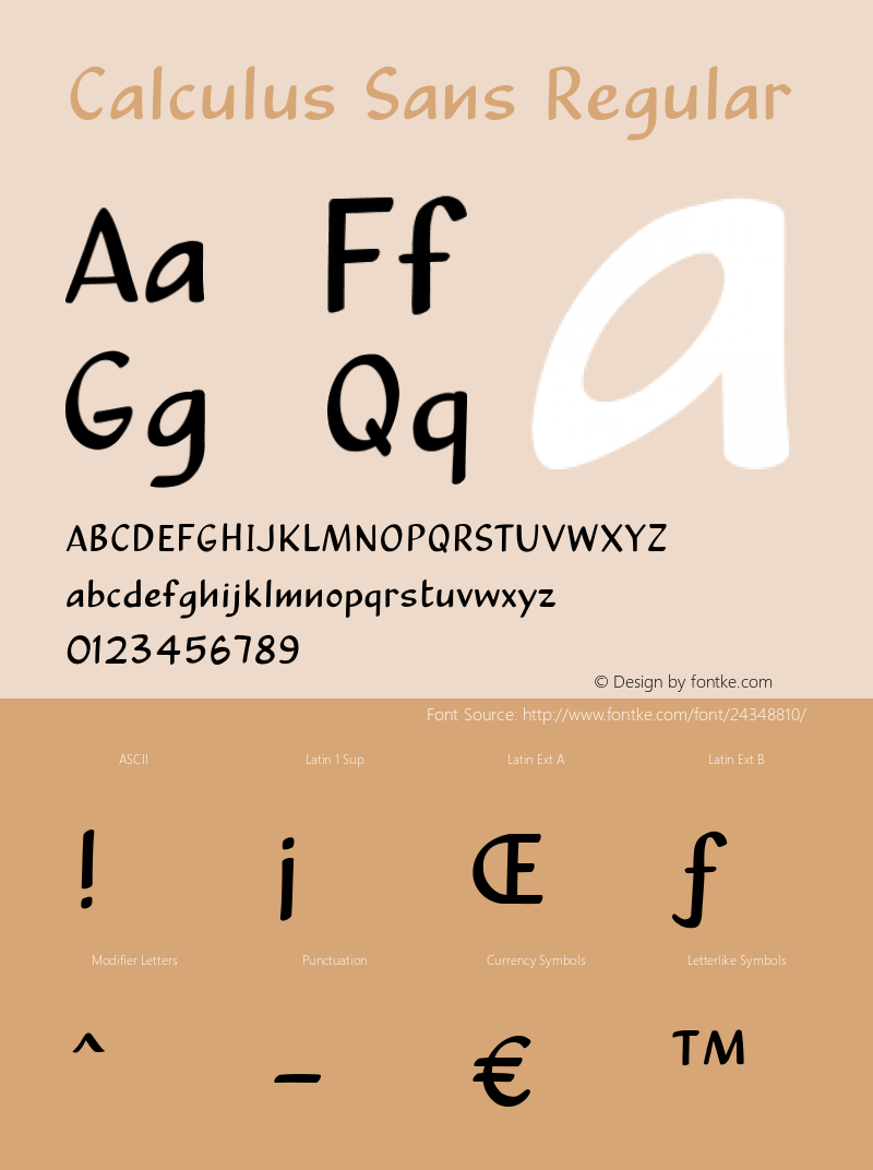 Calculus Sans Regular 1.000 Font Sample