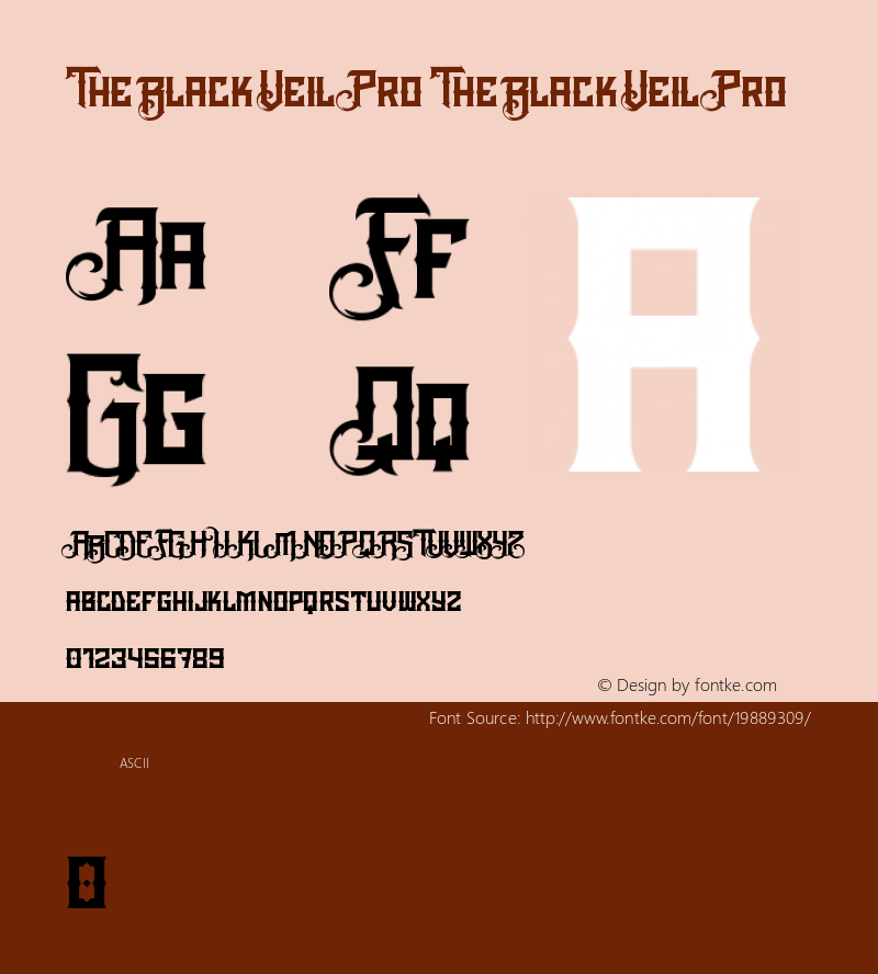 TheBlackVeilPro Version 1.000;PS 001.001;hotconv 1.0.56 Font Sample