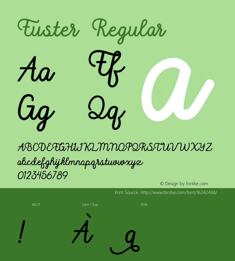 Fuster Regular Version 001.000 Font Sample