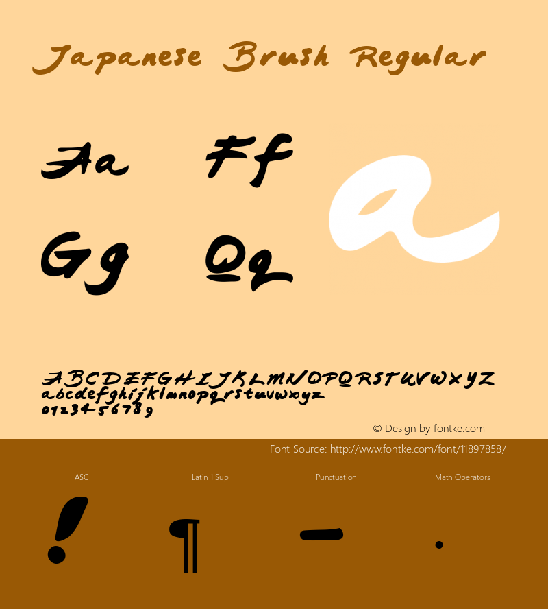 Japanese Brush Regular Macromedia Fontographer 4.1 5/23/96 Font Sample