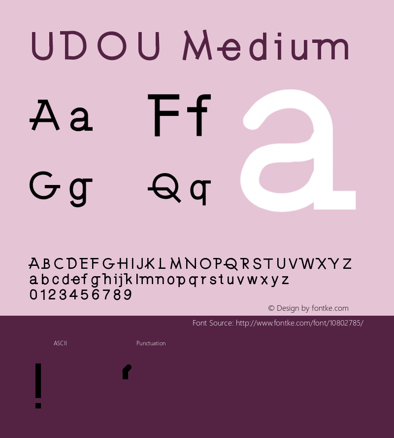 UDOU Medium Version 001.000 Font Sample