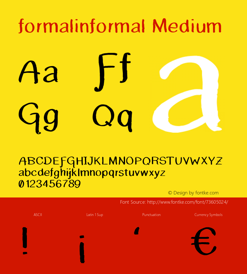 formalinformal Version 001.000 Font Sample