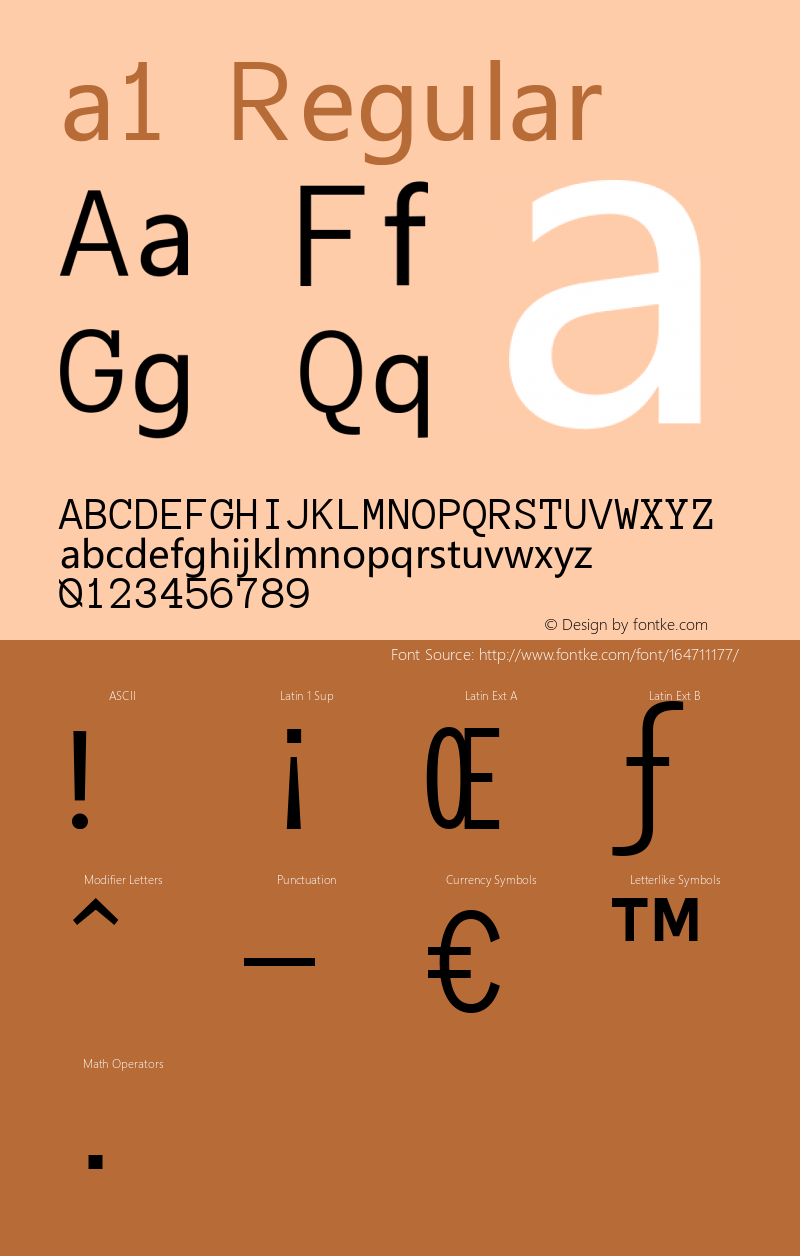 a1 Version 1.0 Font Sample