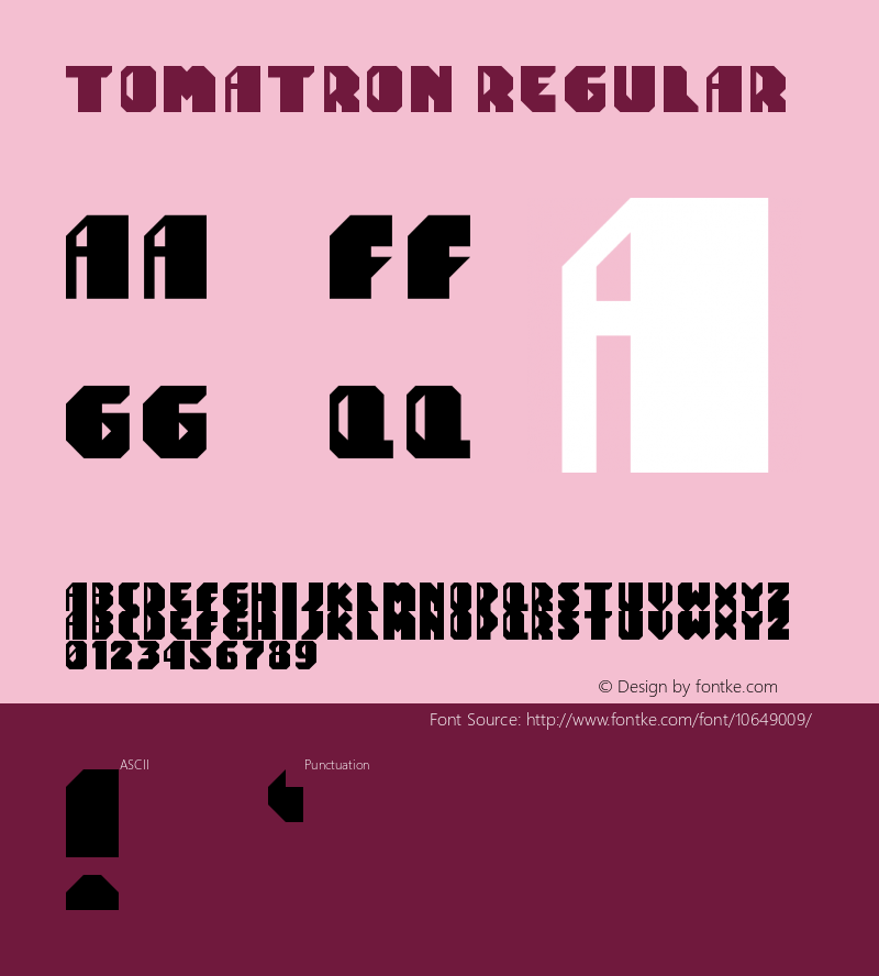 Tomatron Regular Version 1.0 Font Sample