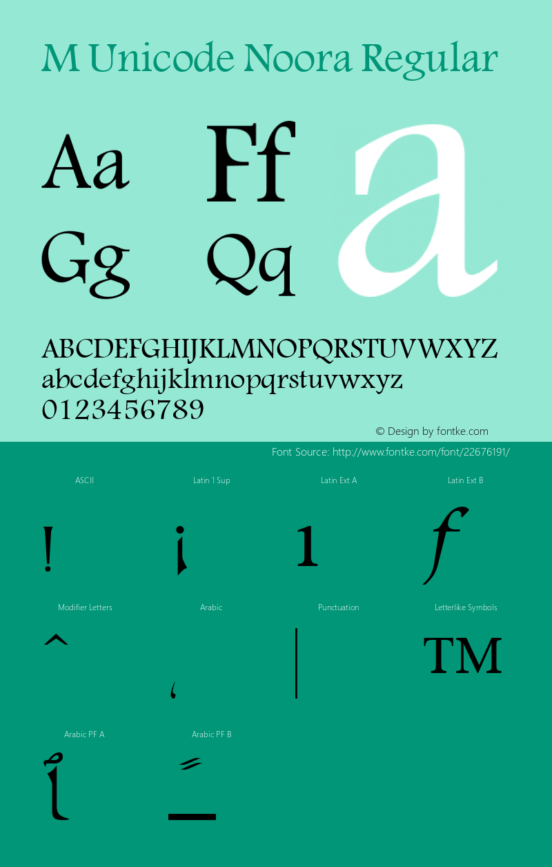 M Unicode Noora 1.0 - 1422 Font Sample