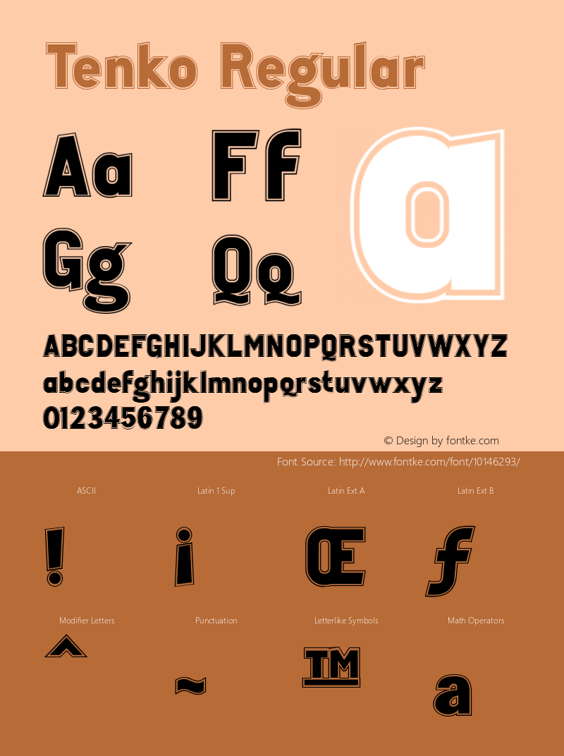 Tenko Regular Version 001.000 Font Sample