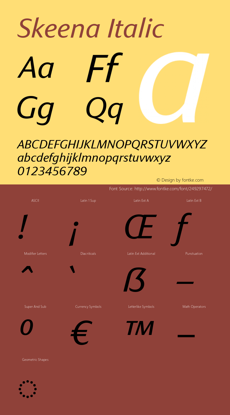 Skeena Italic Version 1.04;O365图片样张