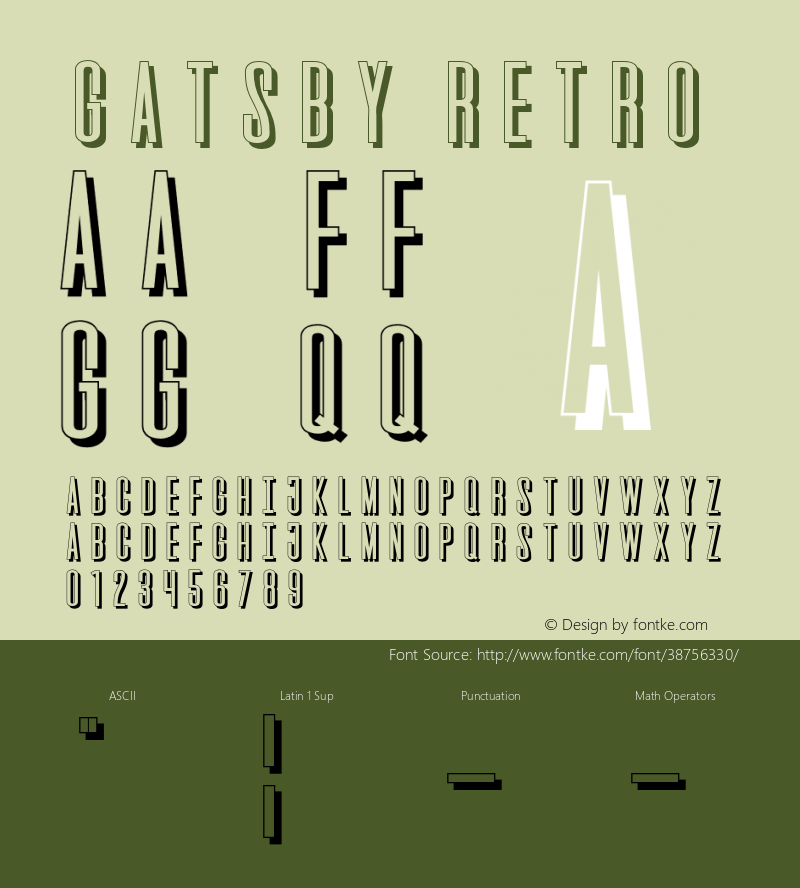 Gatsby Retro Version 1.000;PS 001.000;hotconv 1.0.88;makeotf.lib2.5.64775 Font Sample