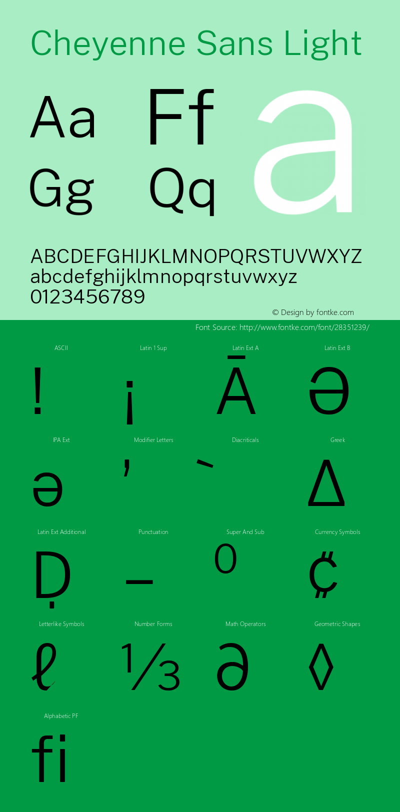 Cheyenne Sans Light Version 1.000; ttfautohint (v1.6) Font Sample