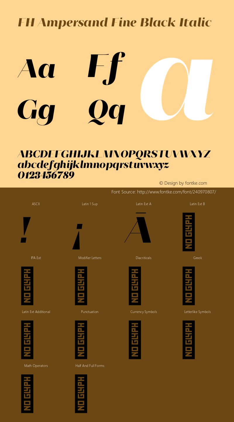 FH Ampersand Fine Black Italic Version 3.000;FEAKit 1.0图片样张
