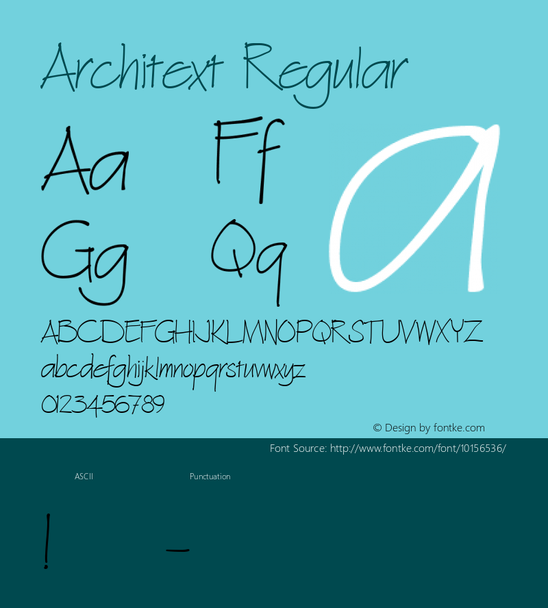 Architext Regular 1.0   03/07/21 Font Sample