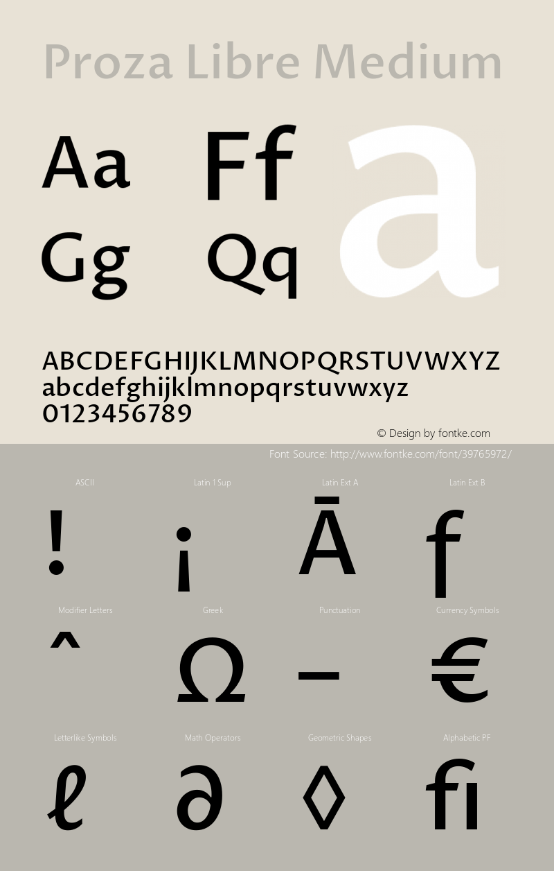 Proza Libre Medium Version 1.000; ttfautohint (v1.4.1.8-43bc) Font Sample