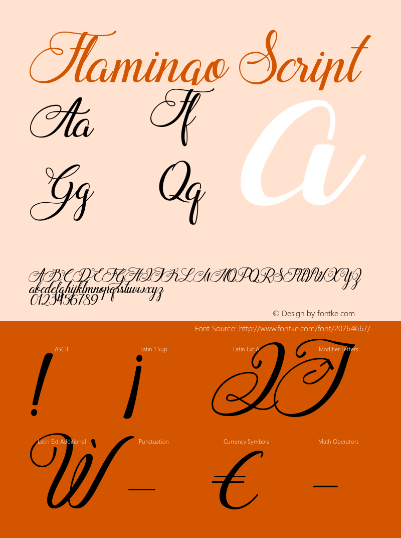 Flamingo Script Version 1.000;PS 001.000;hotconv 1.0.70;makeotf.lib2.5.58329 Font Sample