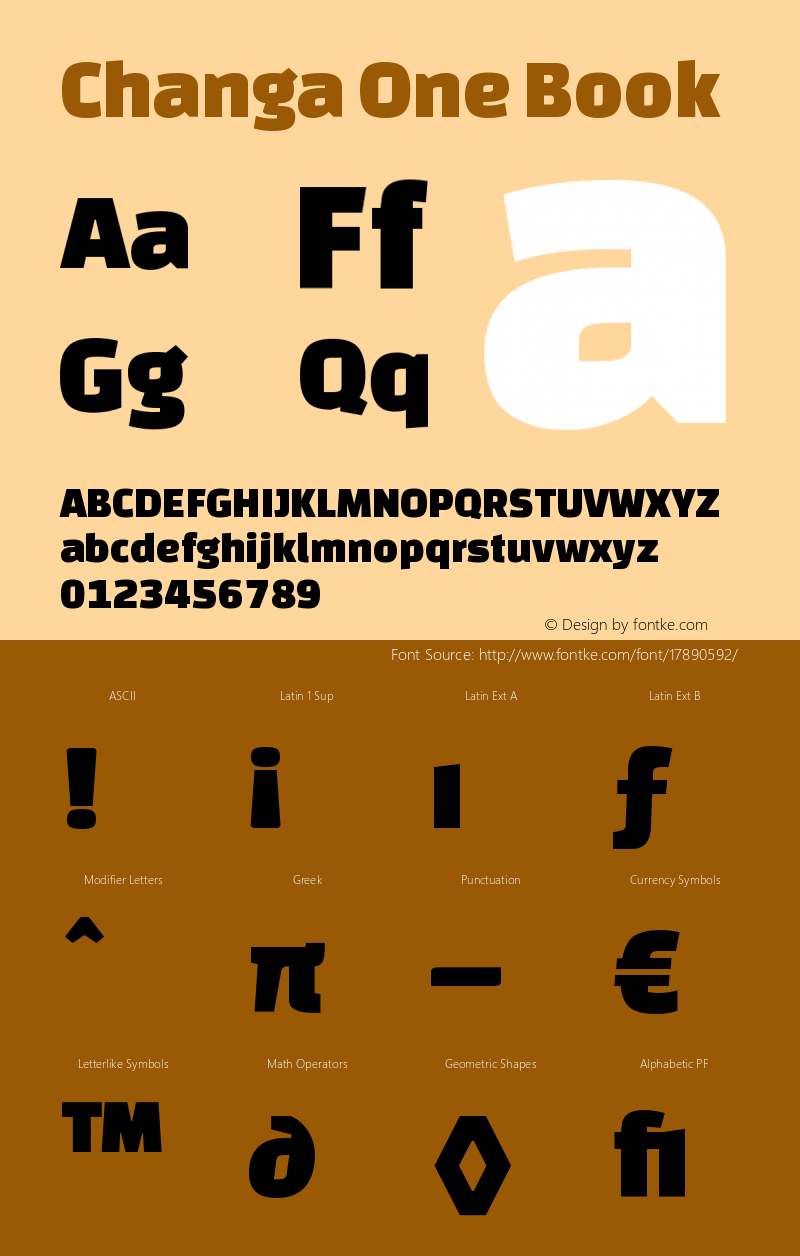 Changa One Book Version 1.003 Font Sample