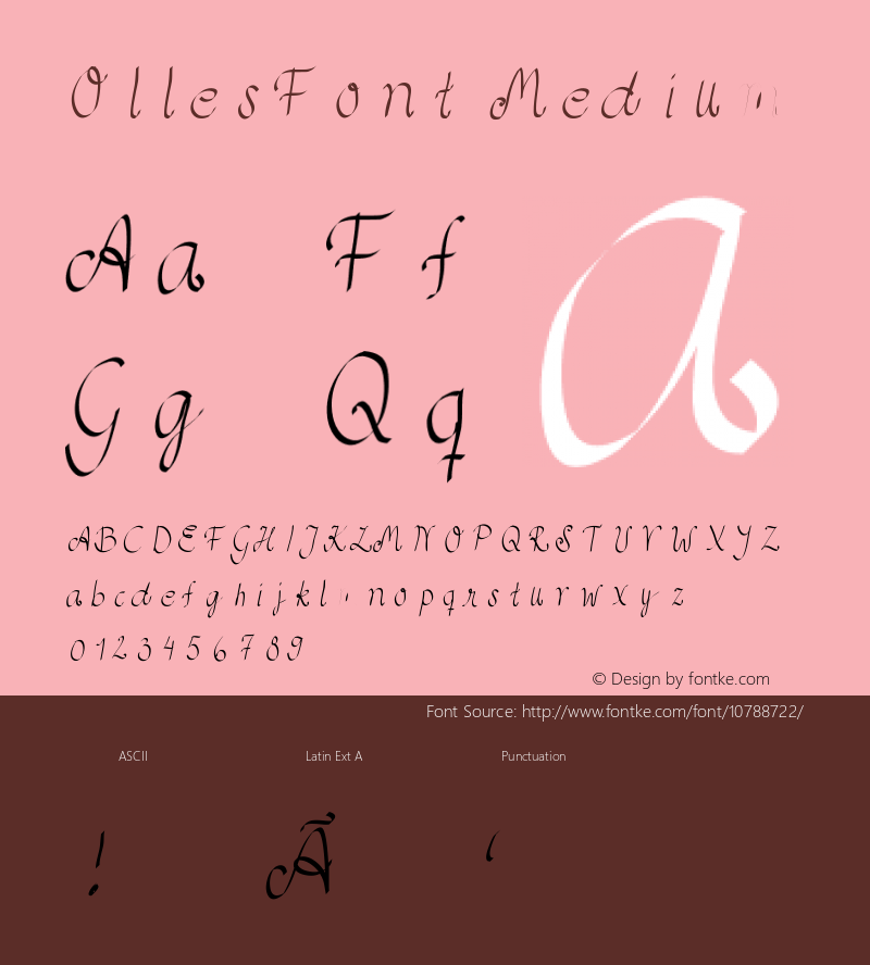 OllesFont Medium Version 001.000 Font Sample
