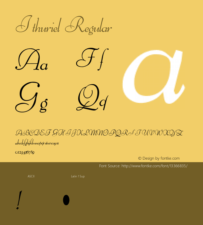 Ithuriel Regular Unknown Font Sample