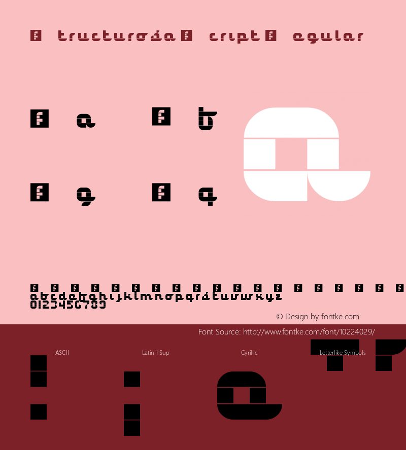 Structurosa Script Regular Version 1.0 Font Sample