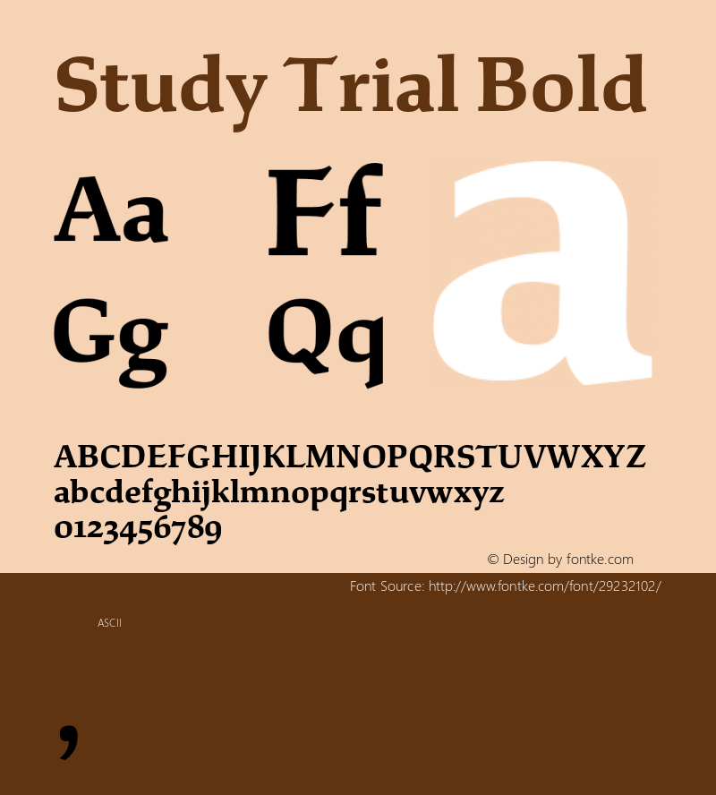 Study Trial Bold Version 1.020;hotconv 1.0.109;makeotfexe 2.5.65596 Font Sample