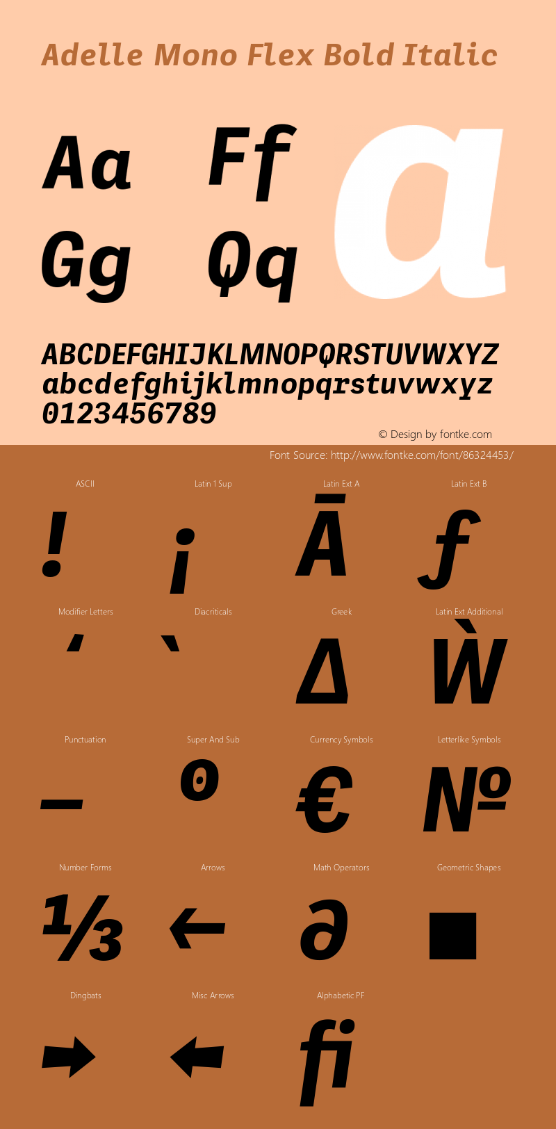 Adelle Mono Flex Bold Italic Version 1.001;hotconv 1.0.114;makeotfexe 2.5.65599 Font Sample