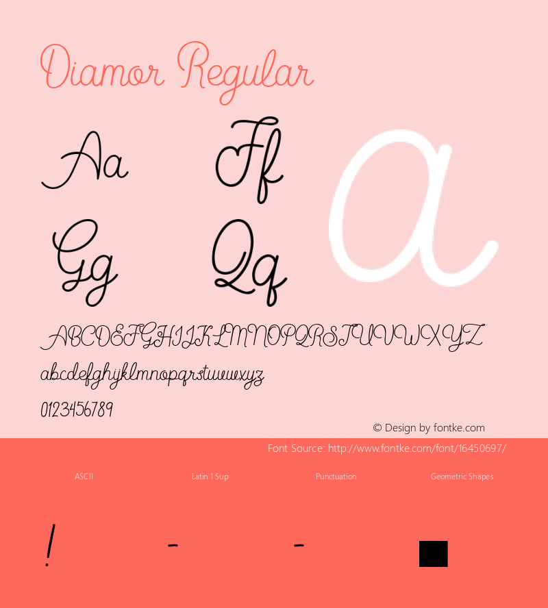 Diamor Regular Version 001.001 Font Sample