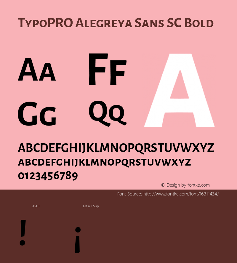 TypoPRO Alegreya Sans SC Bold Version 1.000;PS 001.000;hotconv 1.0.70;makeotf.lib2.5.58329 DEVELOPMENT Font Sample