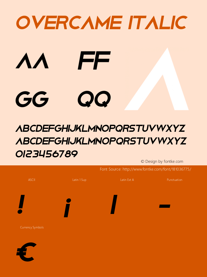 Overcame Italic Version 1.006;Fontself Maker 3.5.6图片样张