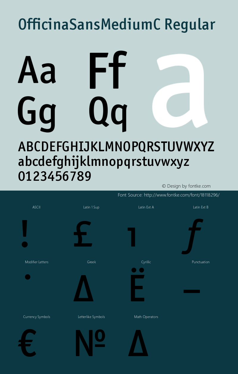 OfficinaSansMediumC Regular OTF 1.0;PS 001.000;Core 116;AOCW 1.0 161 Font Sample