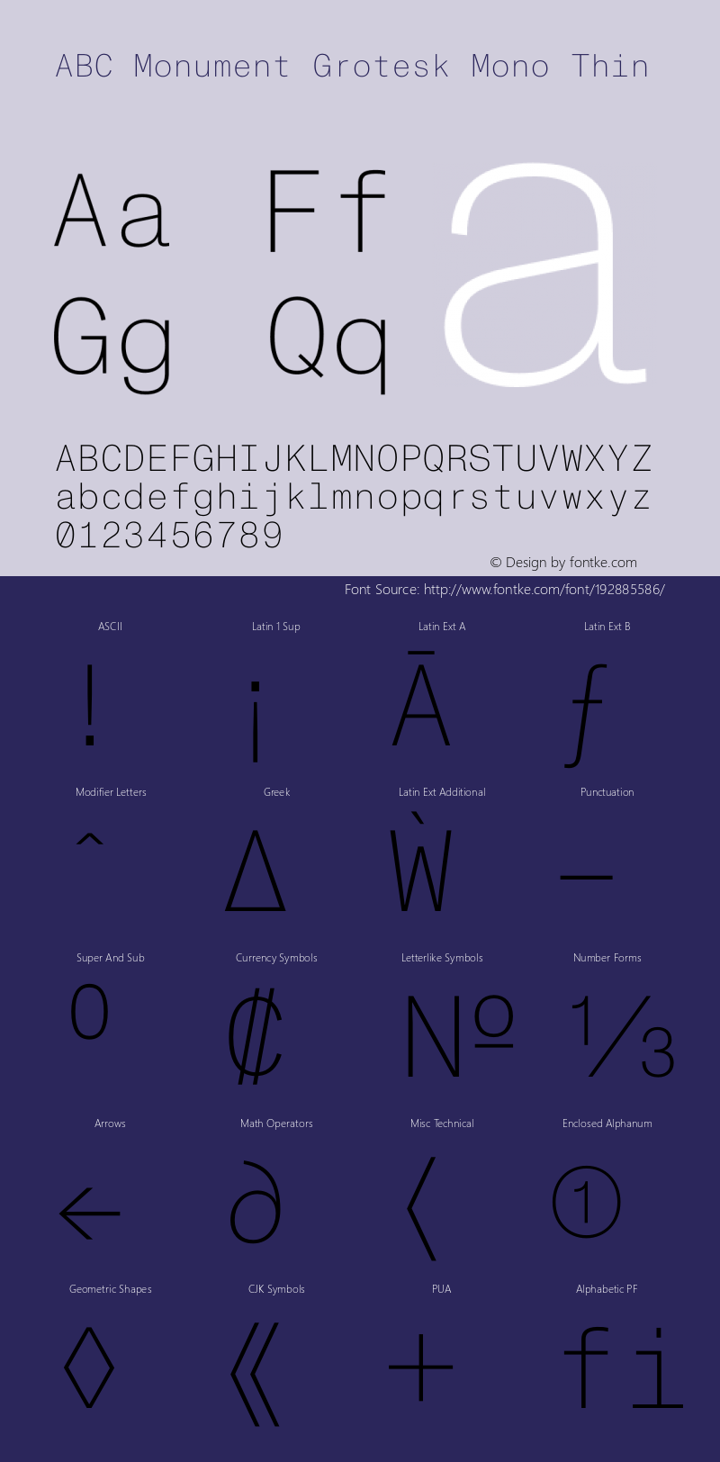 ABC Monument Grotesk Mono Thin Version 2.001 | web-otf图片样张