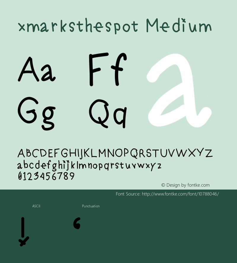 xmarksthespot Medium Version 001.000 Font Sample