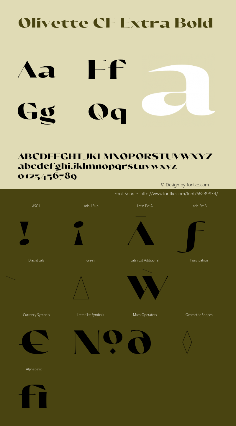 OlivetteCF-ExtraBold Version 1.000 Font Sample