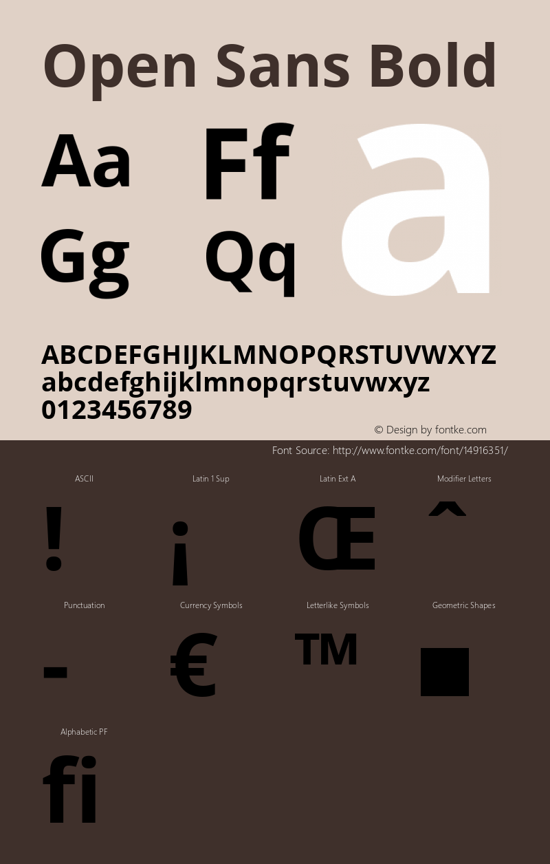 Open Sans Bold Version 1.10 Font Sample