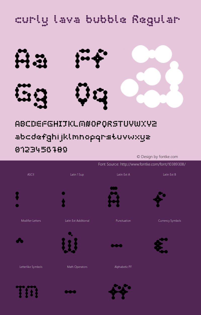 curly lava bubble Regular Version 1.000 Font Sample