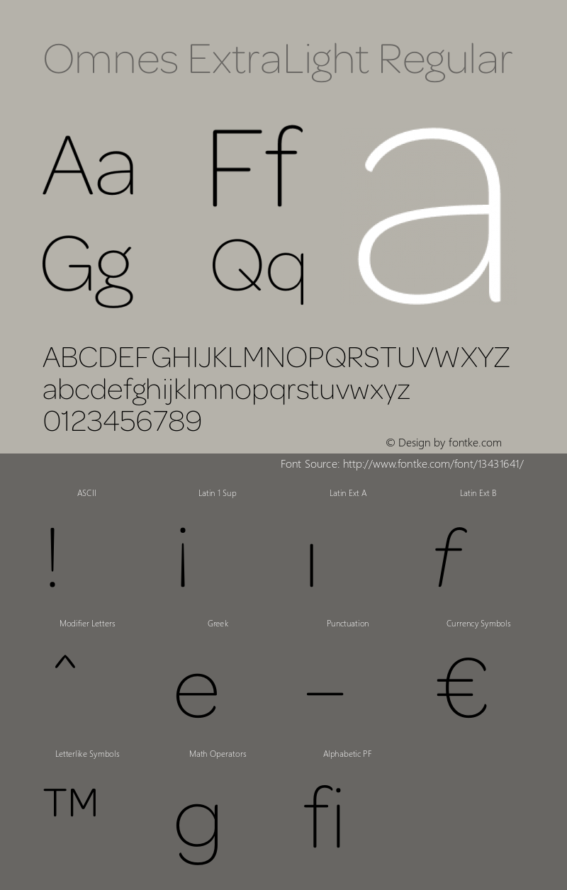 Omnes ExtraLight Regular 001.000 Font Sample