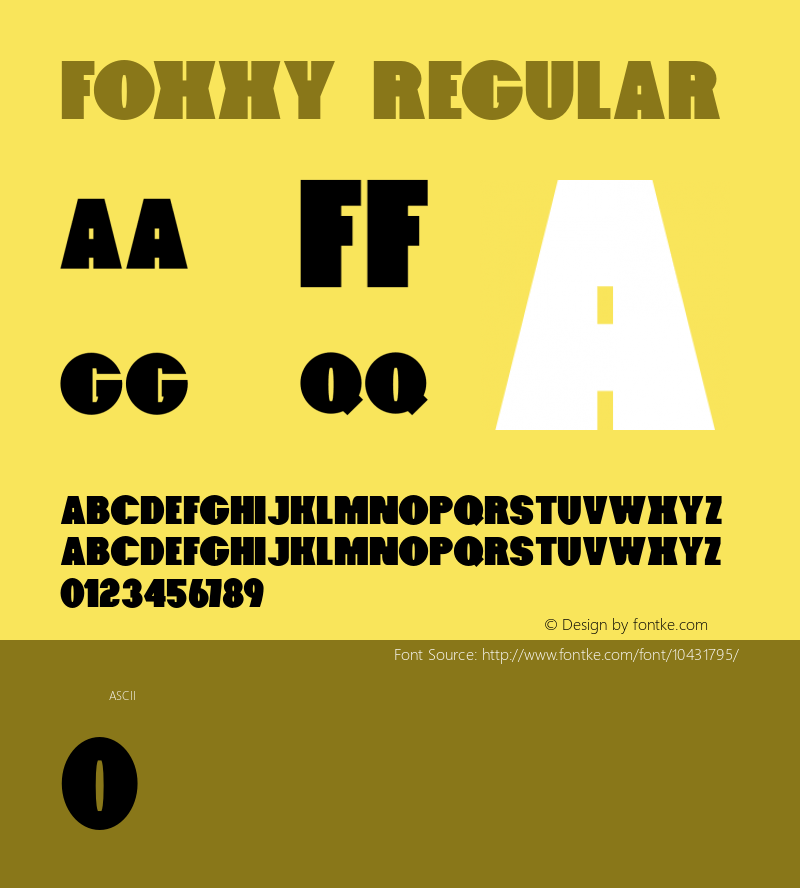 Foxxy Regular 1.000 Font Sample