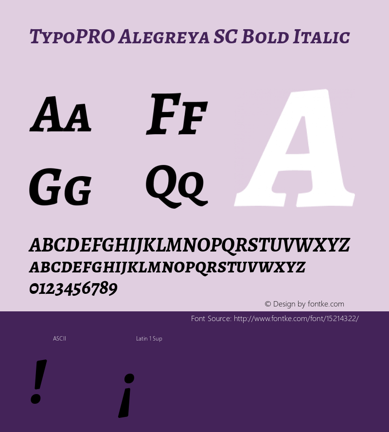 TypoPRO Alegreya SC Bold Italic Version 1.003 Font Sample