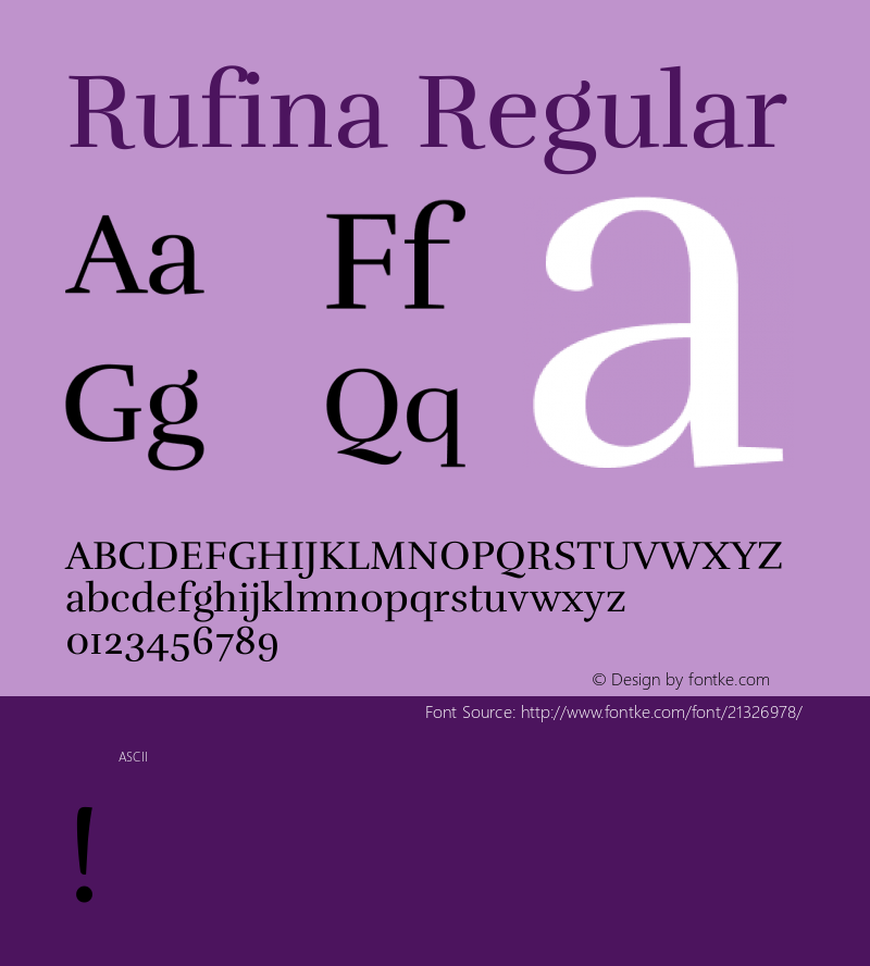 Rufina Version 1.0 Font Sample