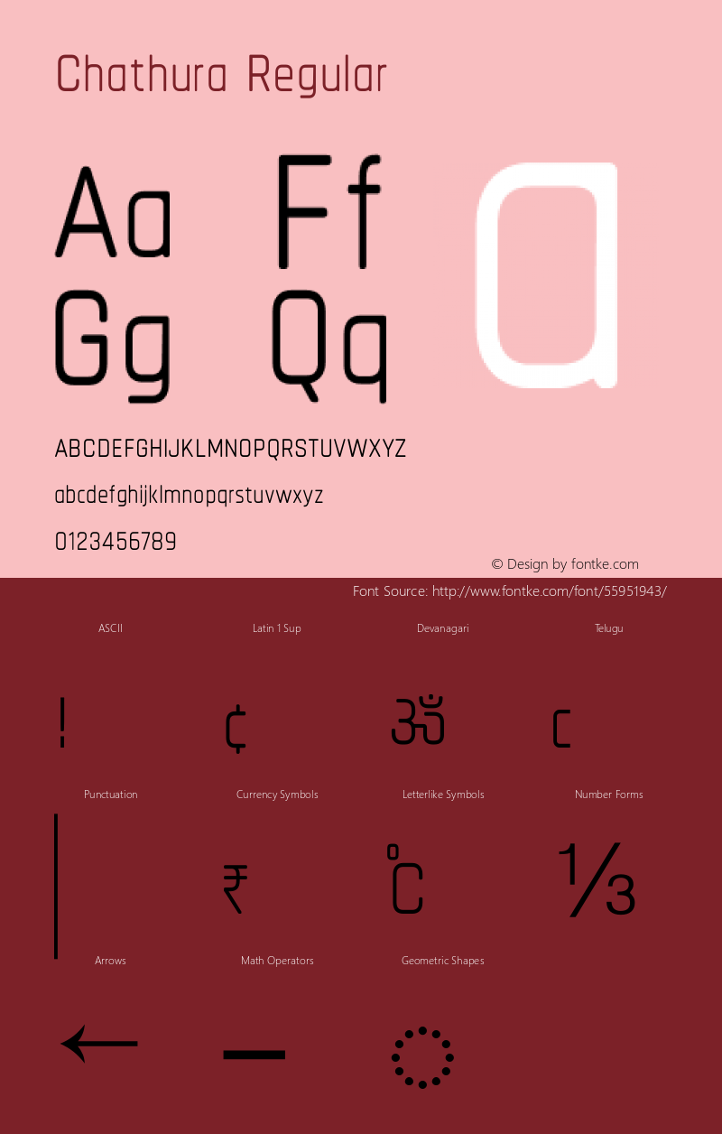 Chathura Regular Version 1.002 2016 Font Sample