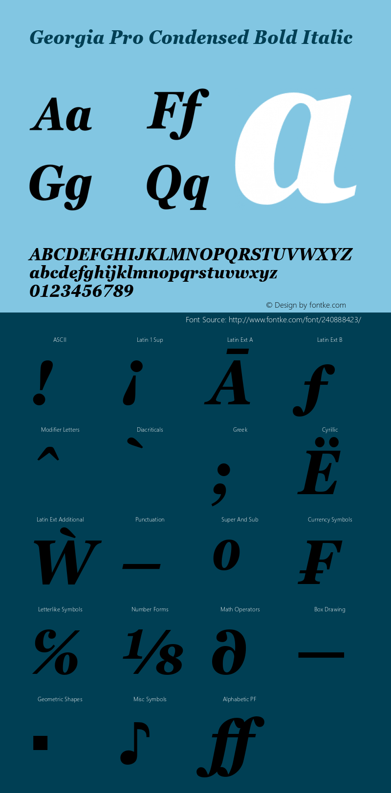 Georgia Pro Condensed Bold Italic Version 6.02图片样张