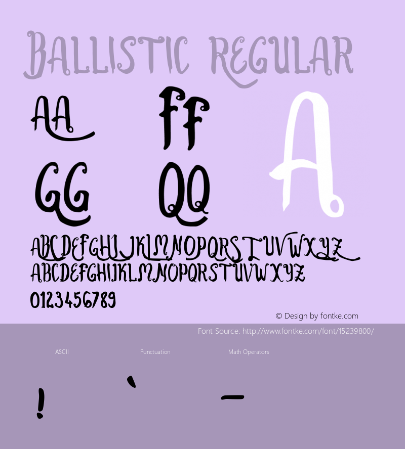 Ballistic Regular Version 1.000 Font Sample