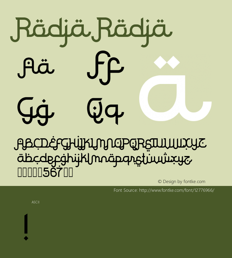 Rodja Rodja Version 1.0 Font Sample