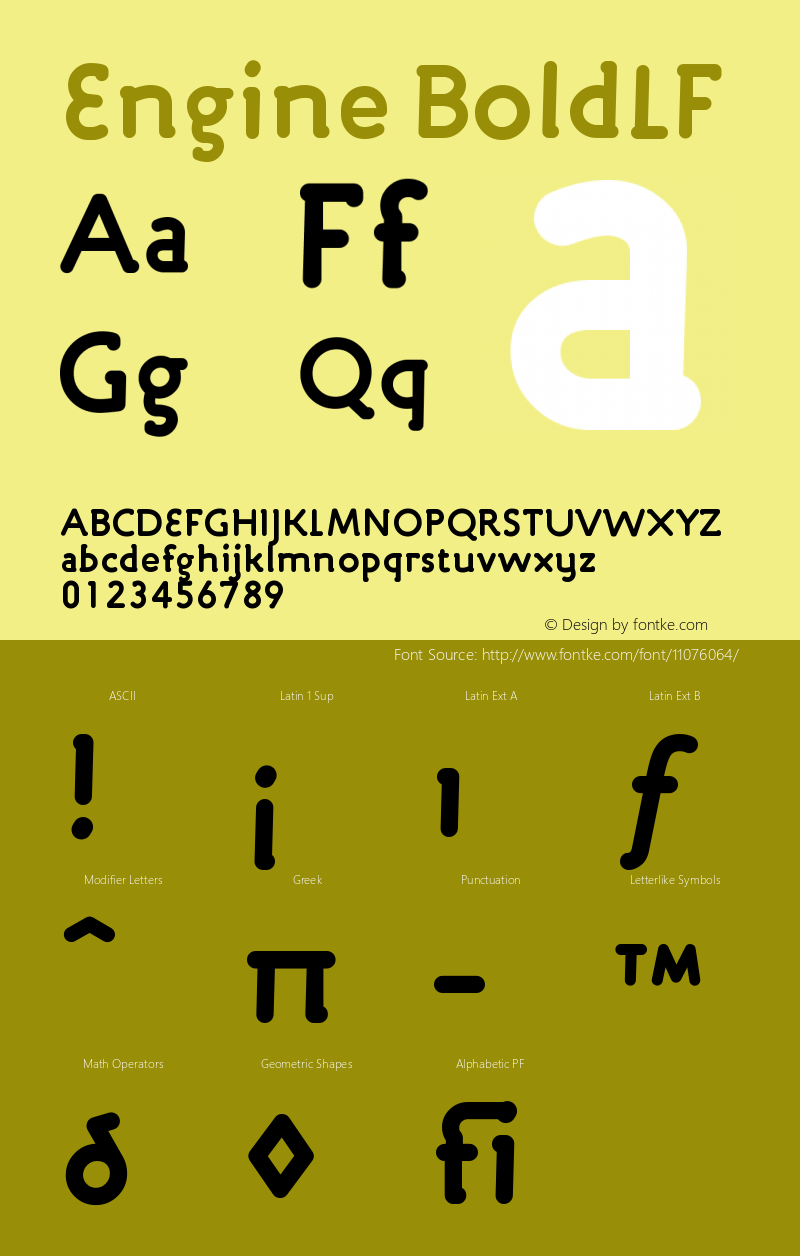 Engine BoldLF Version 001.000 Font Sample