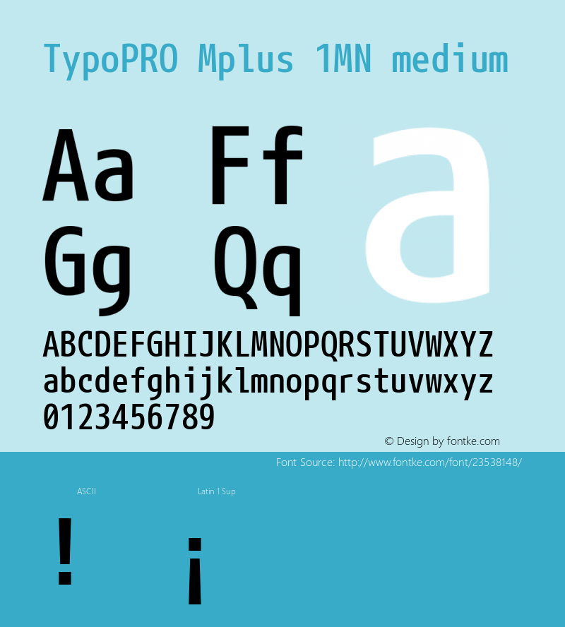 TypoPRO Mplus 1MN medium  Font Sample