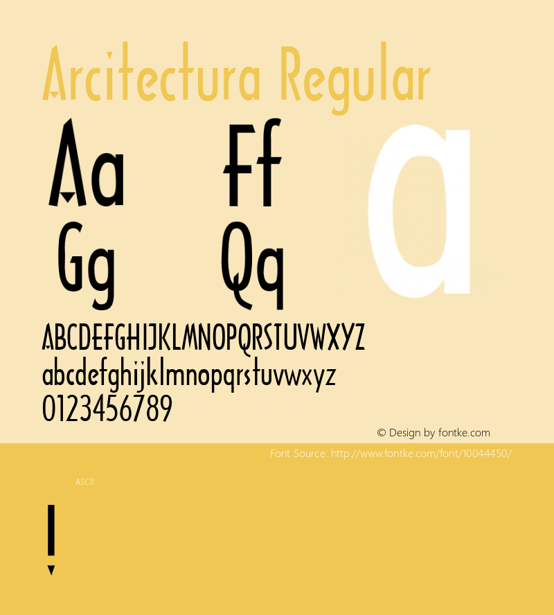 Arcitectura Regular Unknown Font Sample