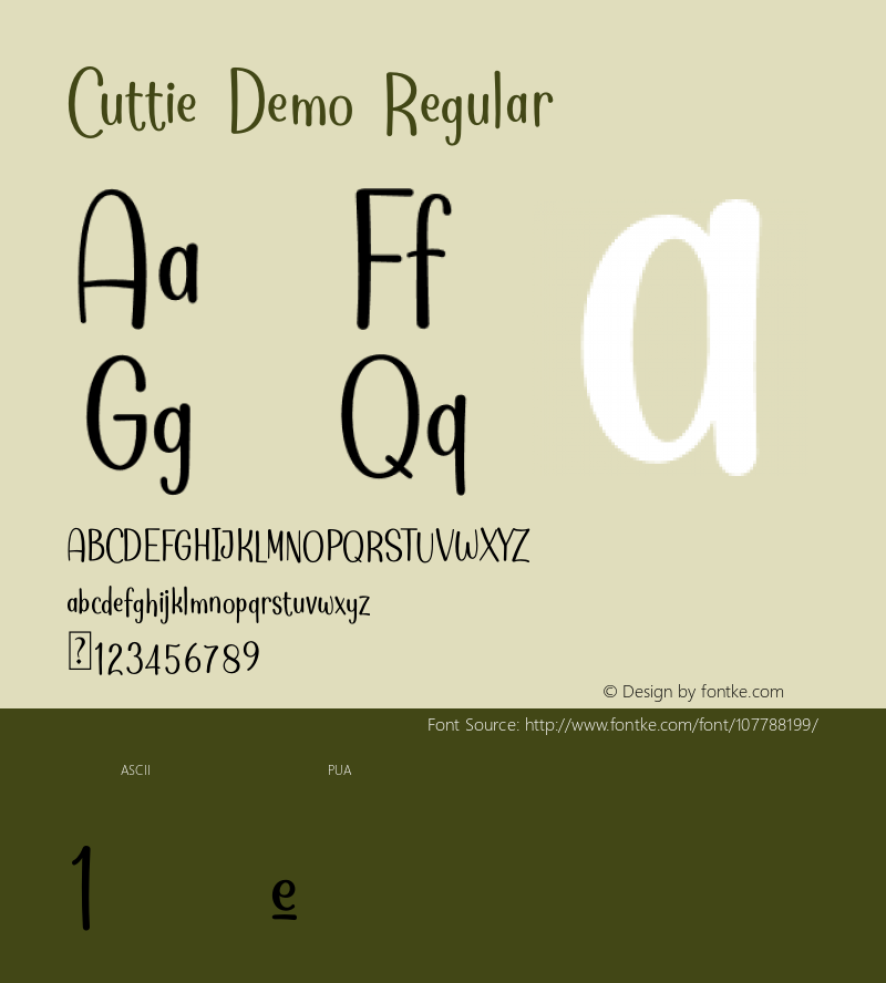 Cuttie Demo Version 1.00;November 13, 2020;FontCreator 13.0.0.2683 64-bit Font Sample