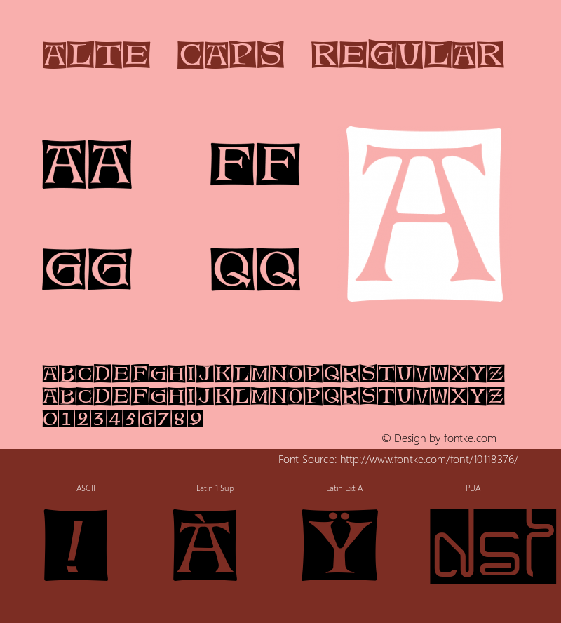 Alte Caps Regular 1.23 Font Sample